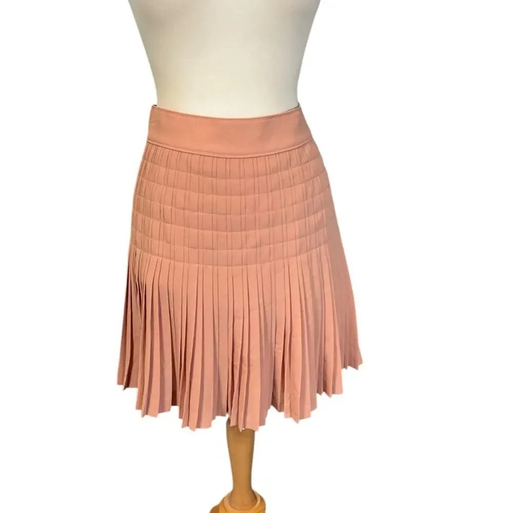J. Crew A9988 Pleated Lattice Chiffon Lined Pink Feminine Cottatgecore Sz 6